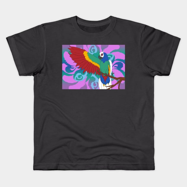 Colorful Parrot Kids T-Shirt by SoraLorr